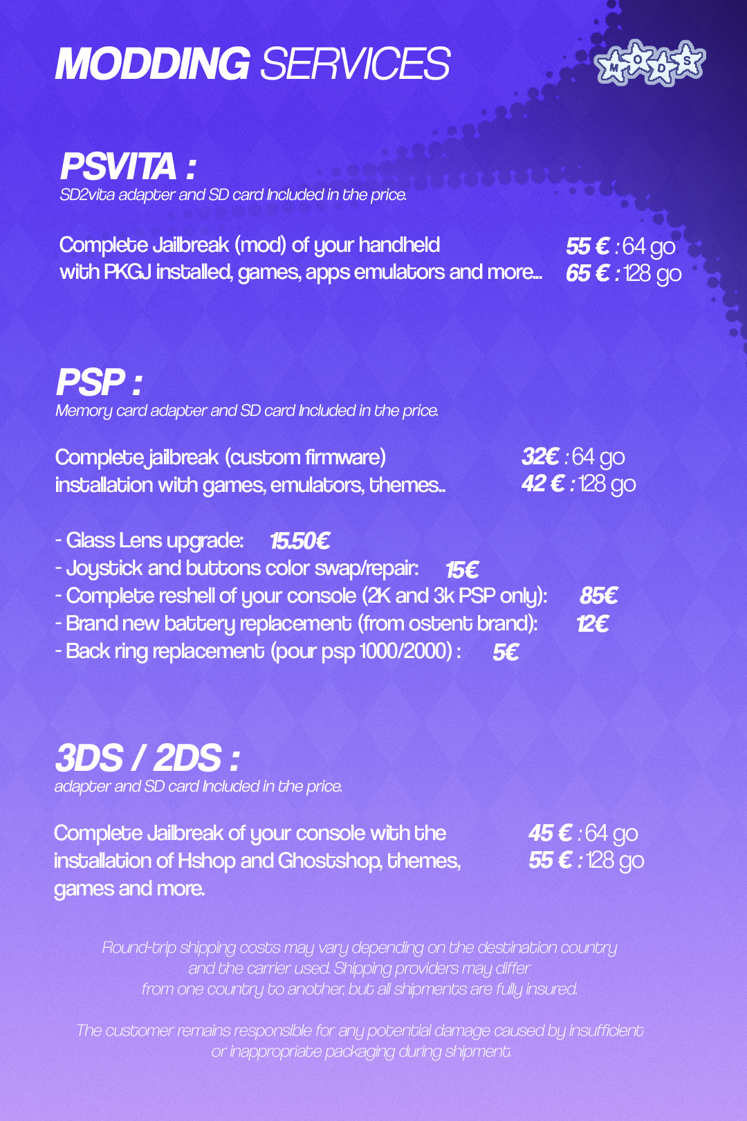 PSP Modding Service